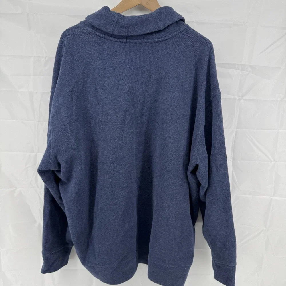 Polo Ralph Lauren Pullover Sweater Mens 2XB/2G Blue Shawl Collar Big Pony Casual